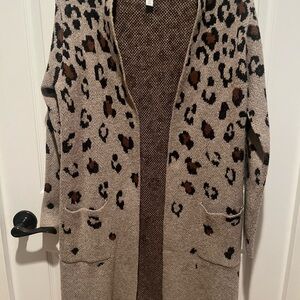 Nine West Animal Print Cardigan Sweater